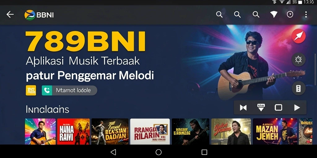 Tangkapan layar gameplay 789BNI menampilkan berbagai genre musik yang bisa dinikmati.