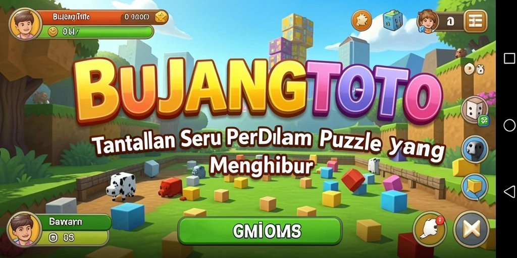 Screenshot BUJANGTOTO menampilkan suasana permainan Puzzle yang seru dan penuh warna.