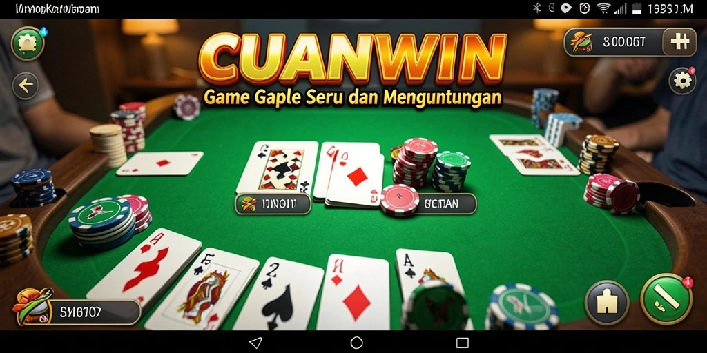 Tampilan menarik dari gameplay game Gaple CUANWIN.