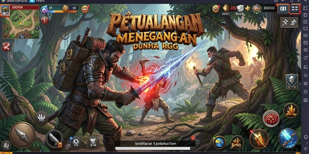 Tangkapan layar menampilkan aksi seru dalam permainan RPG.