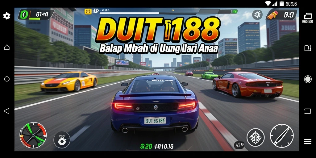 Gameplay menarik dari DUIT188 dengan mobil balap yang cepat.