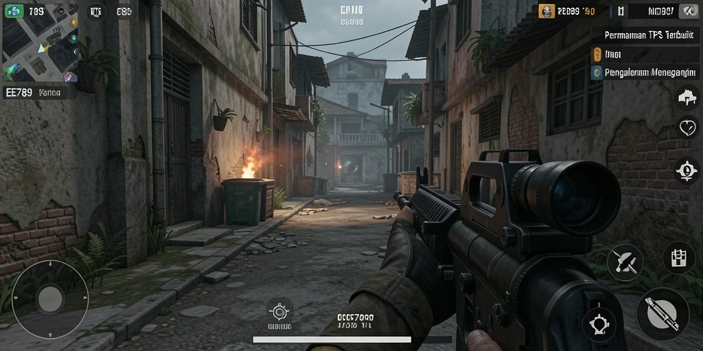 Tampilan gameplay EE789 yang mendebarkan dalam aksi TPS.