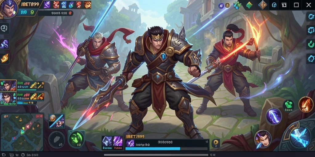 Tampilan gameplay seru dari IBET899 yang menunjukkan pertarungan MOBA yang intens.