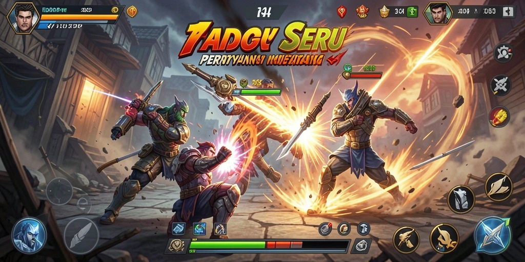 Tangkapan layar gameplay IDRRP menampilkan aksi pertarungan epik.