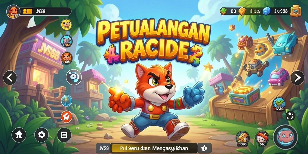 Screenshot utama JVS88 menampilkan gameplay Arcade yang seru