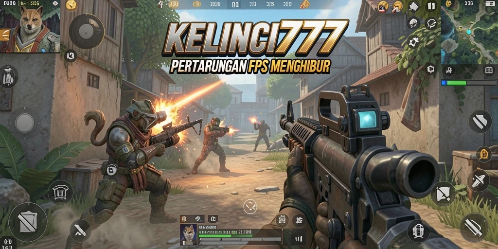 Tangkapan layar gameplay KELINCI777 menunjukkan aksi tembak yang mendebarkan.