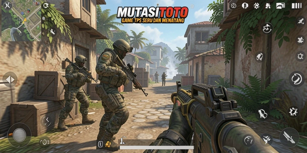Tangkapan layar gameplay MUTASITOTO menampilkan aksi menegangkan di medan perang.