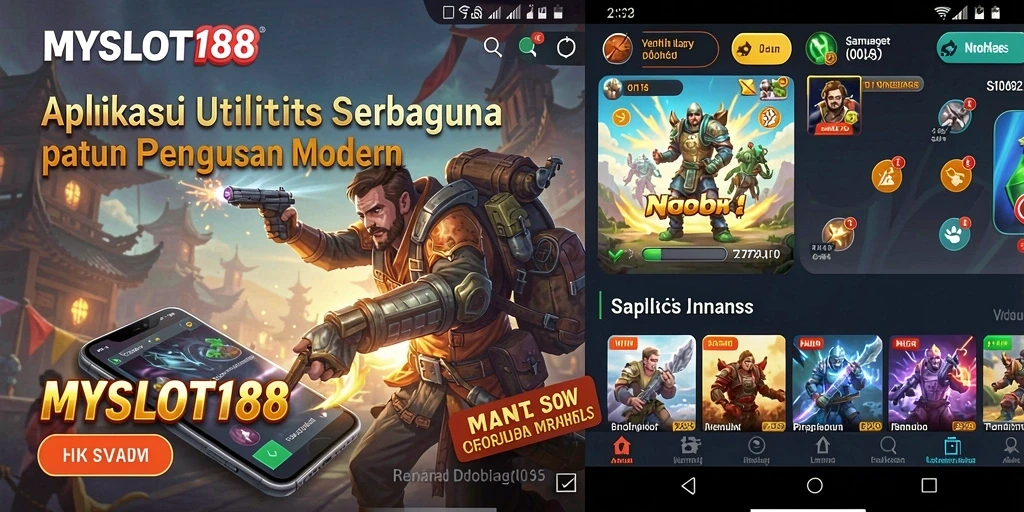 Tampilan aplikasi MYSLOT188 dengan fitur utilitas yang menarik.