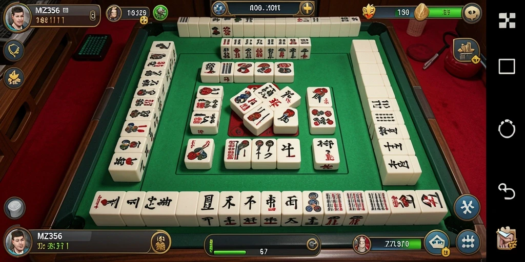 Screenshot gameplay MZ356 menampilkan aksi seru permainan Mahjong.