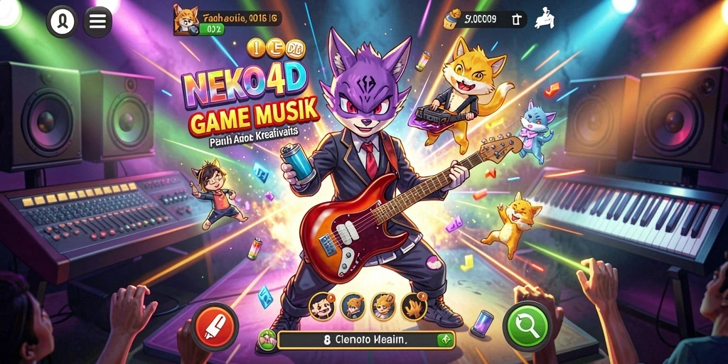 Tampilan gameplay NEKO4D dengan musik yang menggugah semangat.