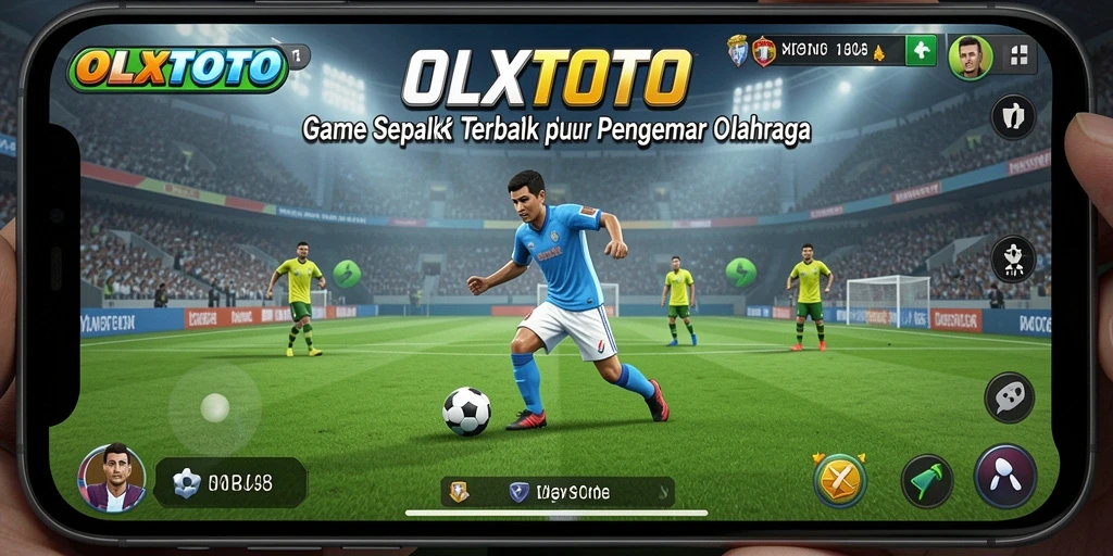 Tangkapan layar gameplay <strong>OLXTOTO</strong> menunjukkan aksi seru di lapangan sepak bola.