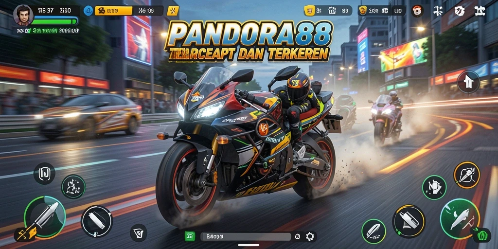 Gameplay PANDORA88 yang mendebarkan dalam adu balap motor.