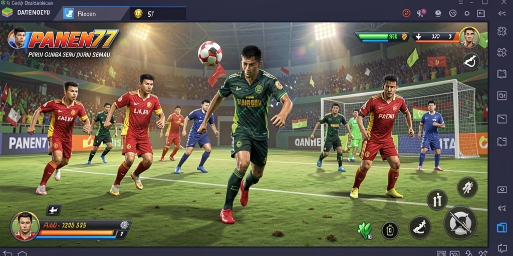 Tampilan gameplay seru dalam PANEN77 saat beraksi di lapangan.