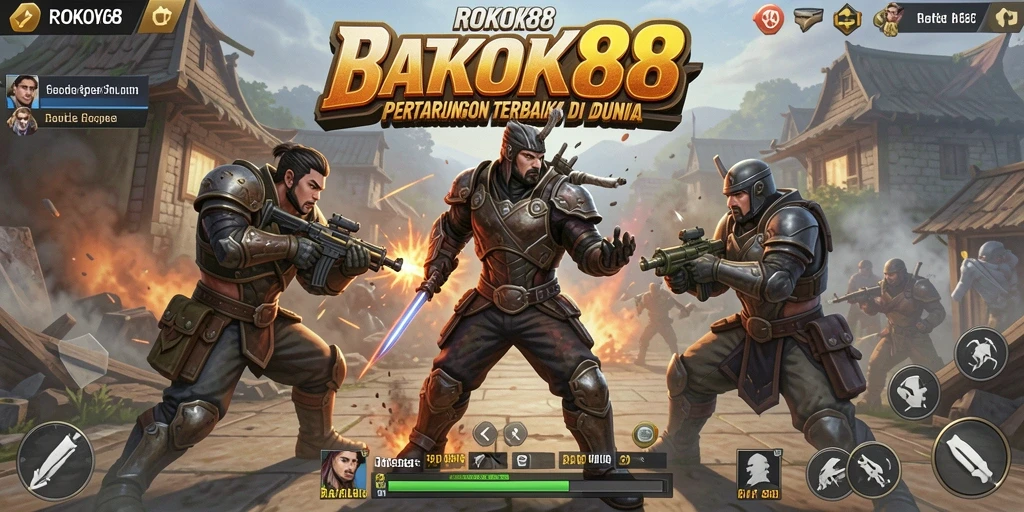 Tangkapan layar aksi mendebarkan dari gameplay ROKOK88 di arena Battle Royale.