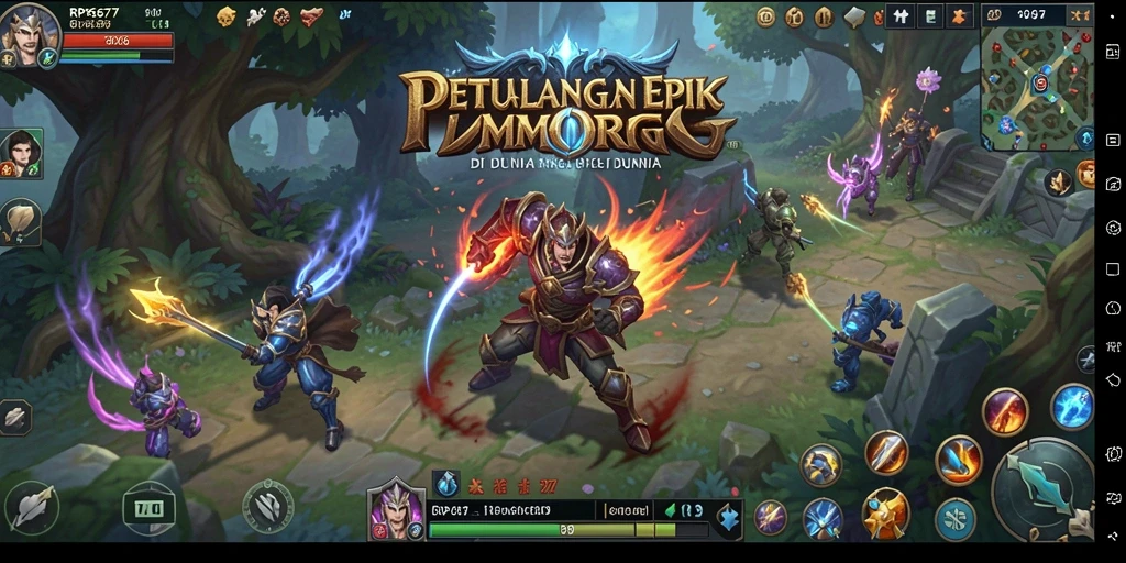 Tampilan gameplay menarik dari RP6677 dengan pemandangan dunia fantasi.