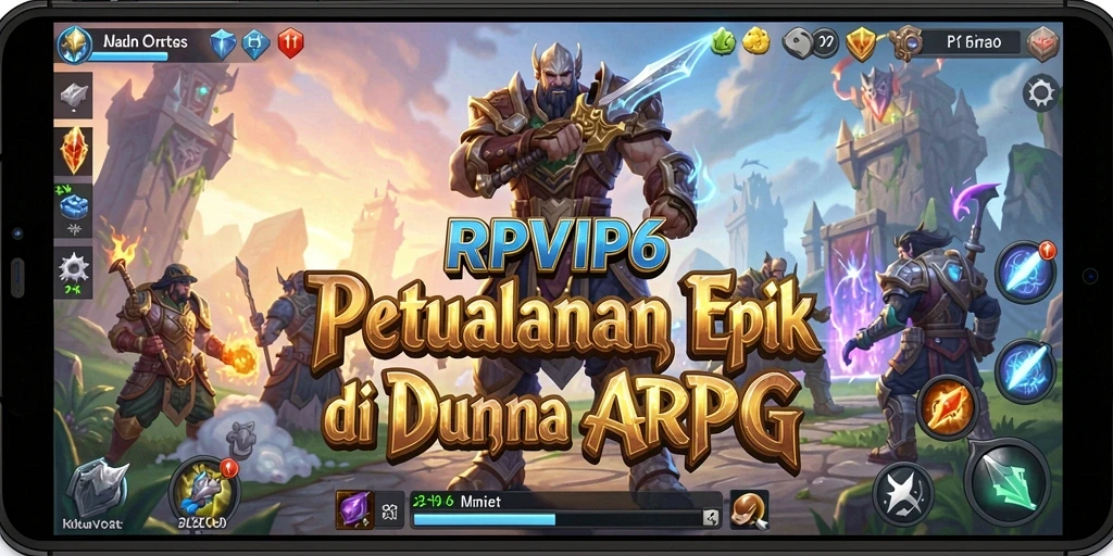Screenshot RPVIP6 menampilkan aksi pertarungan seru dalam dunia petualangan ARPG.
