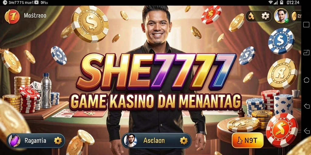 Tangkapan layar SHE777 menampilkan gameplay kasino yang seru dan interaktif.
