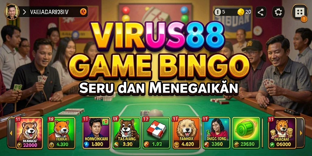 Tampilan gameplay seru dalam VIRUS88 dengan momen menyerukan numerik Bingo.