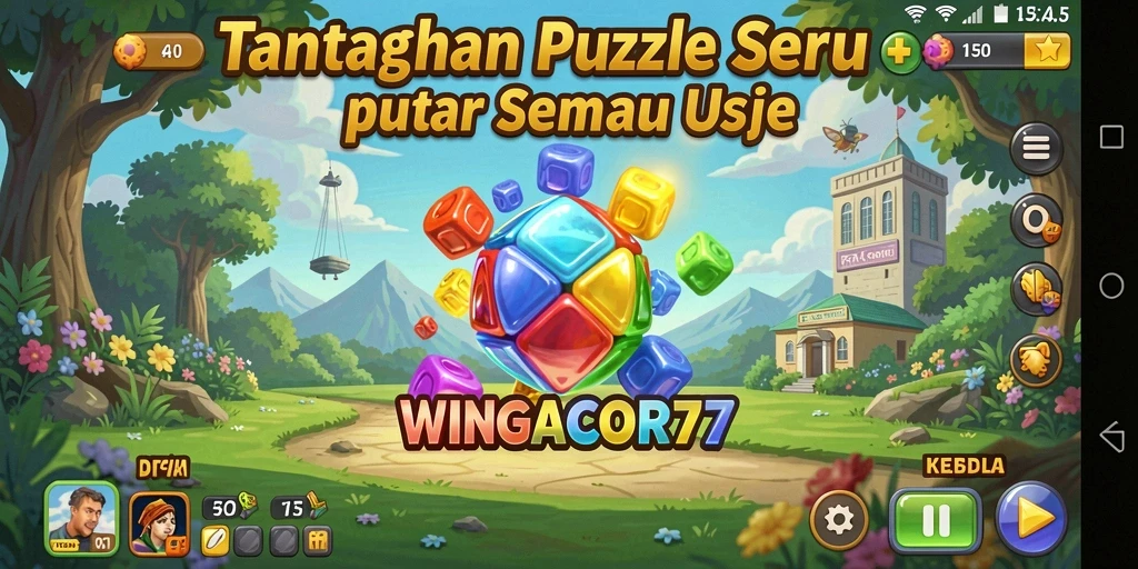 Tampilan gameplay <strong>WINGACOR77</strong> yang menantang dan penuh warna.